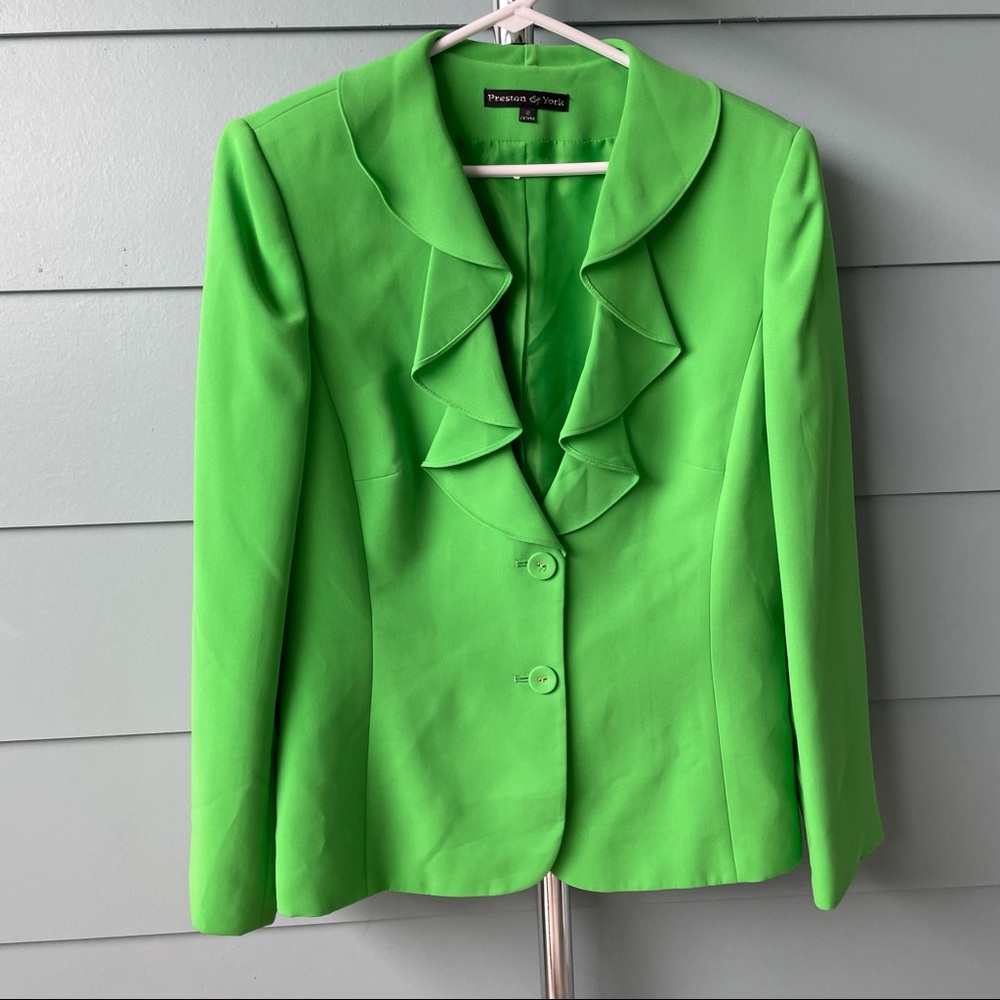 Preston & York green suit jacket blazer. Size 12
